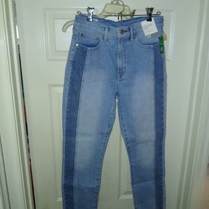 Vintage Slim Blue Jeans Patchwork style